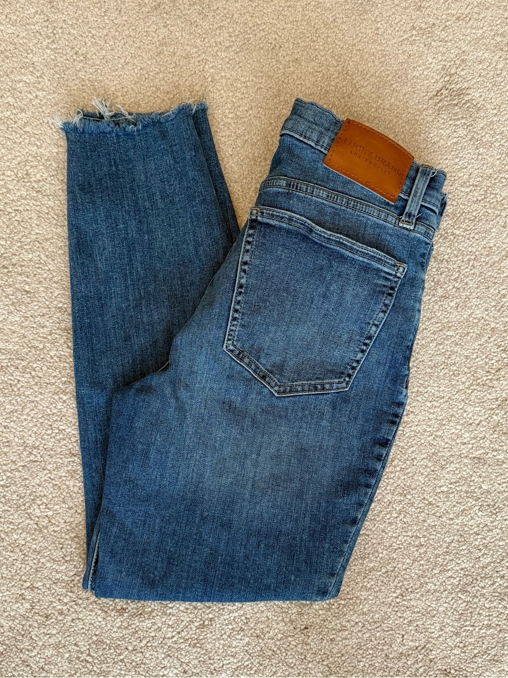LuckyBrand High Rise Bridgette Skinny Jeans Womens 6/28 Ankle Raw Hem Denim